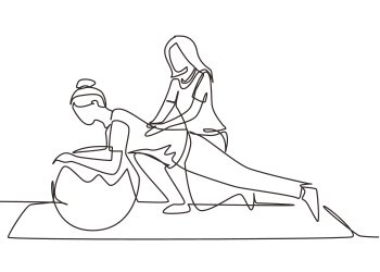 Pilates line drawing at Docklands Osteopathy Clinic